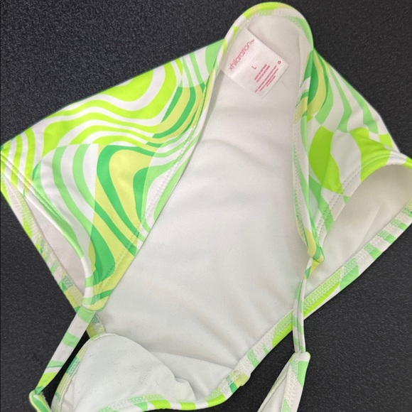 Green Patterned Women's Swim Bottom Y2K - Picture 2 of 2